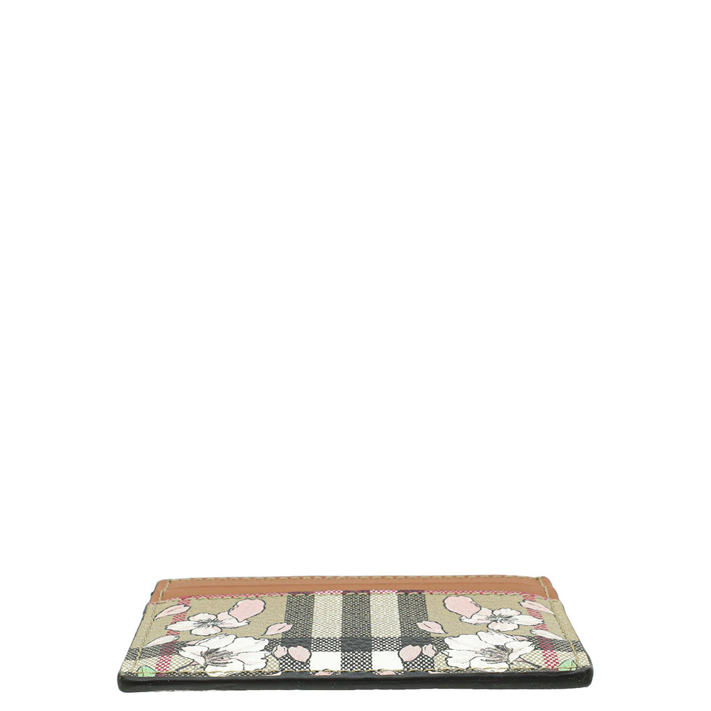 Burberry Bicolor Floral Check Card Holder