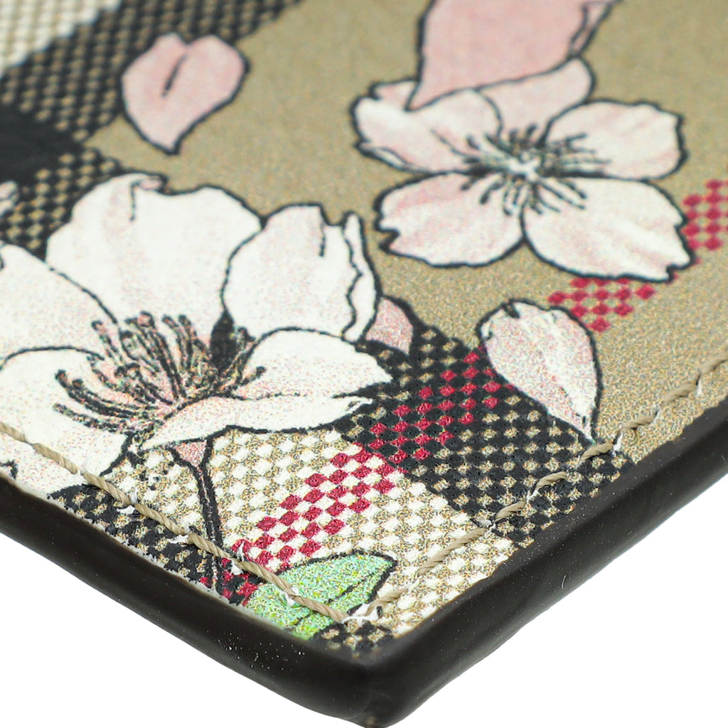 Burberry Bicolor Floral Check Card Holder