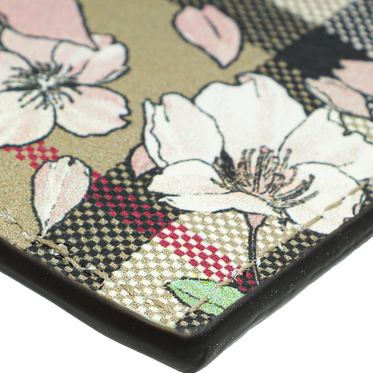 Burberry Bicolor Floral Check Card Holder