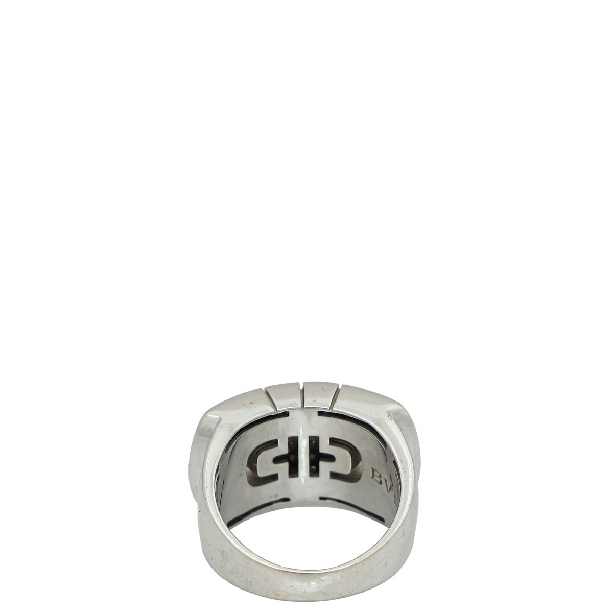 Bvlgari 18K White Gold Parentesi Revolution Diamond Ring 53