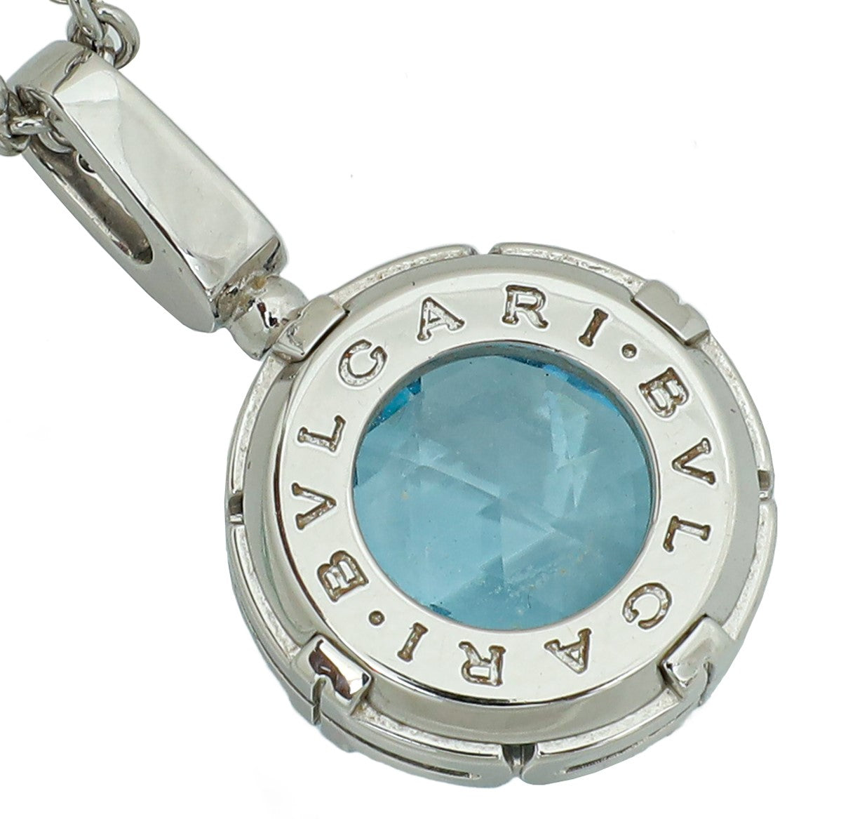 Bvlgari 18K White Gold Parentesi Topaz Diamonds Necklace