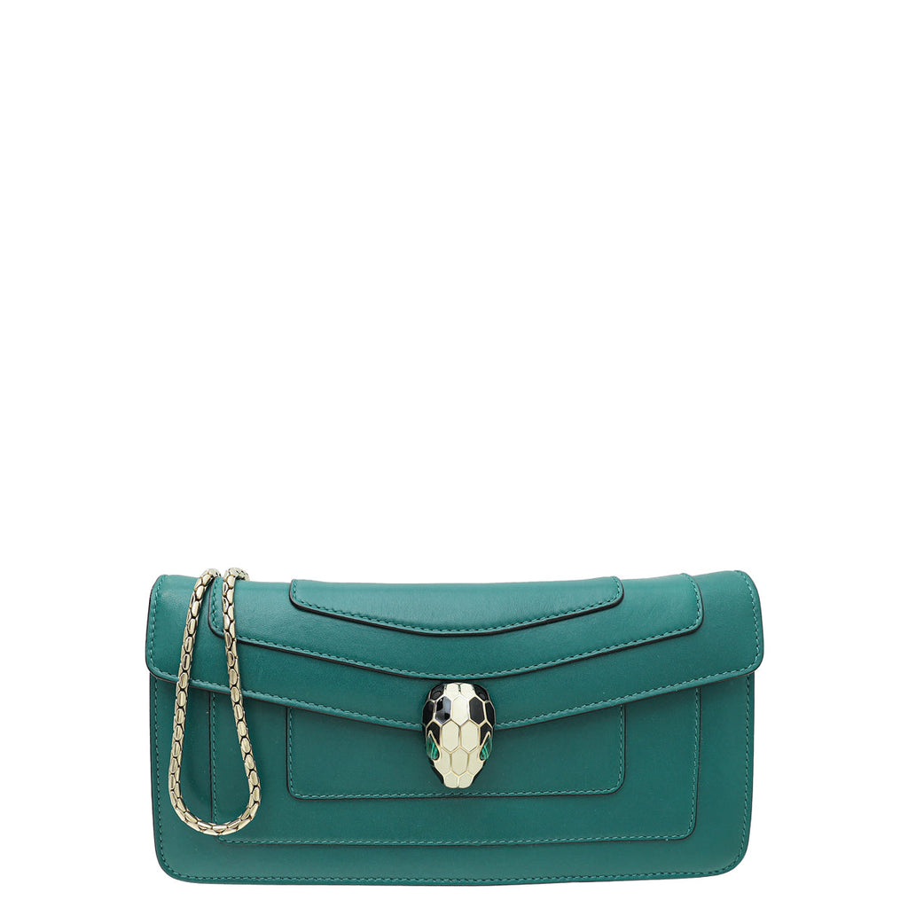 Bvlgari Green Serpenti Forever Chain Clutch
