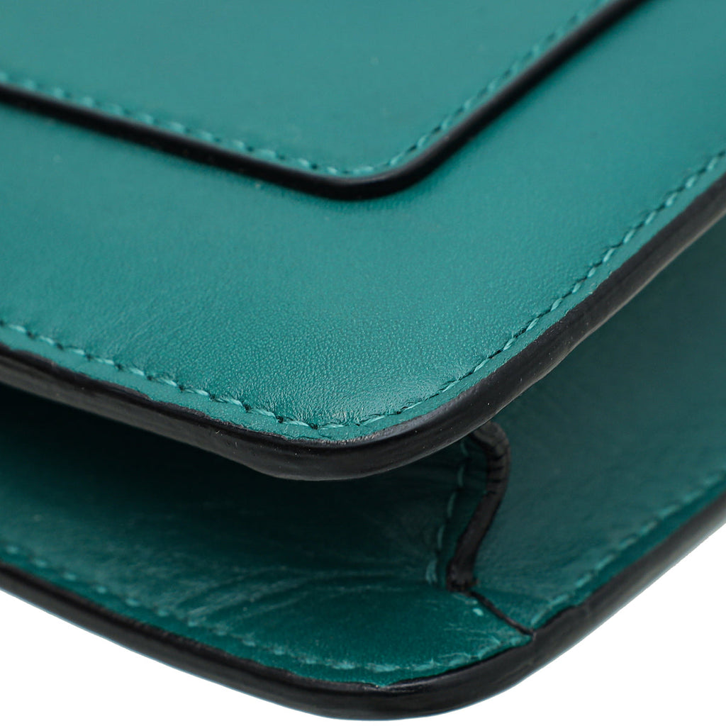 Bvlgari Green Serpenti Forever Chain Clutch