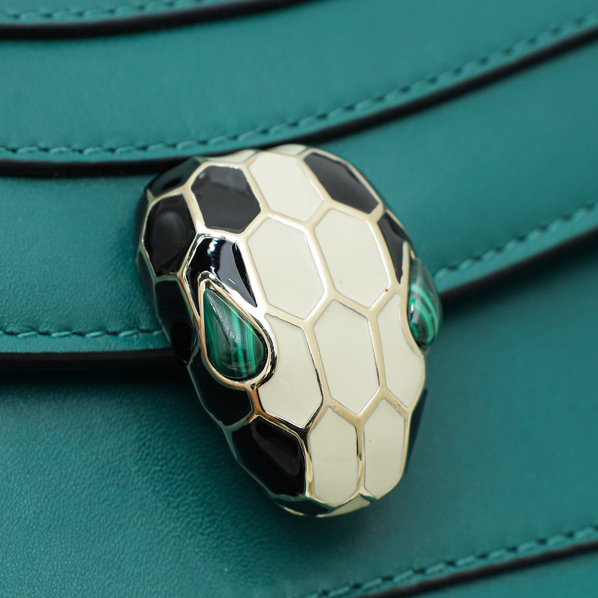 Bvlgari Green Serpenti Forever Chain Clutch