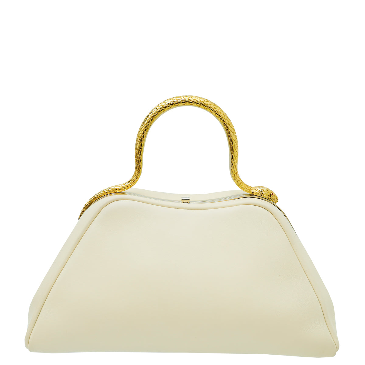Bvlgari Ivory Serpentine Small Top Handle Bag