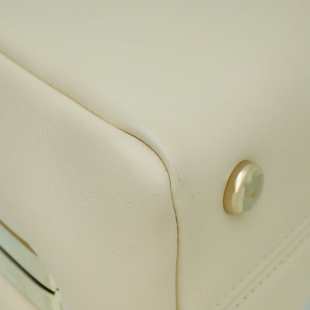 Bvlgari Ivory Serpentine Small Top Handle Bag