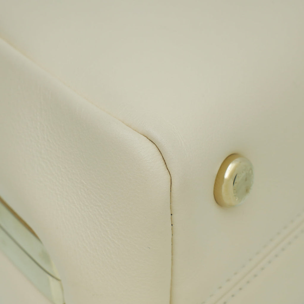 Bvlgari Ivory Serpentine Small Top Handle Bag