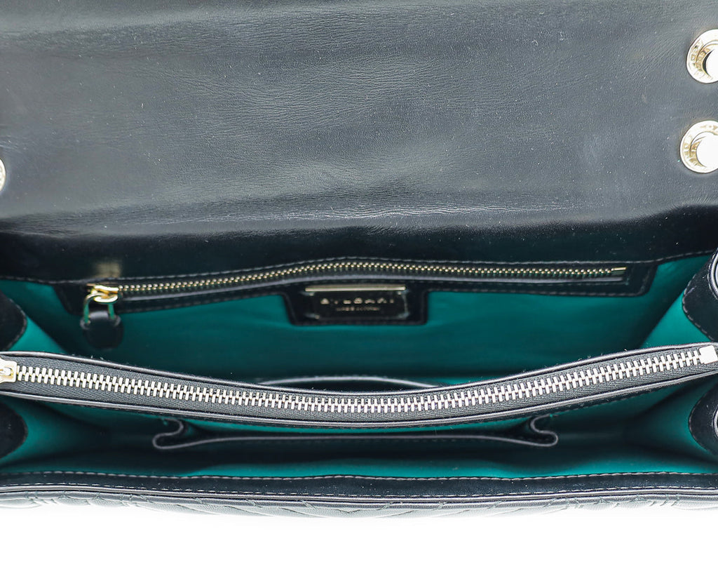 Bvlgari Black Quilted Scaglie Serpenti Forever Medium Flap Bag