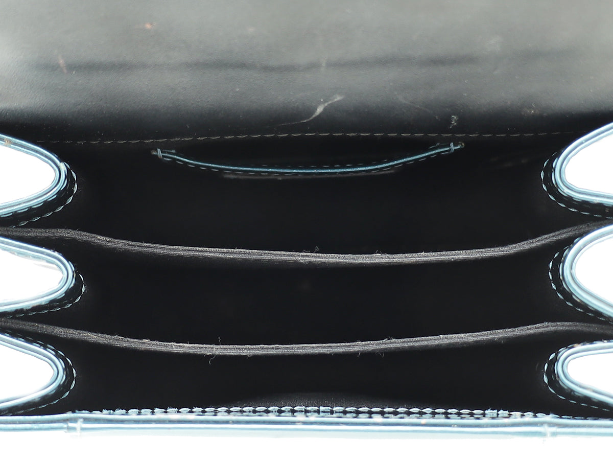 Bvlgari Blue Teal Serpenti Forever Top Handle Small Bag
