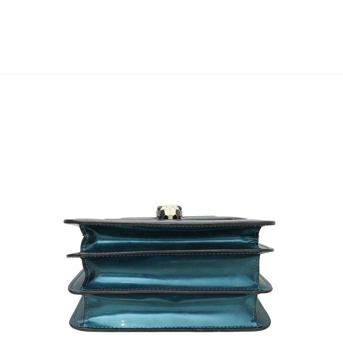 Bvlgari Blue Teal Serpenti Forever Top Handle Small Bag
