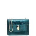 Bvlgari Patent Teal Serpenti Forever Shoulder Bag