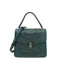 Bvlgari Green Karung Skin Serpenti Forever Top Handle Bag