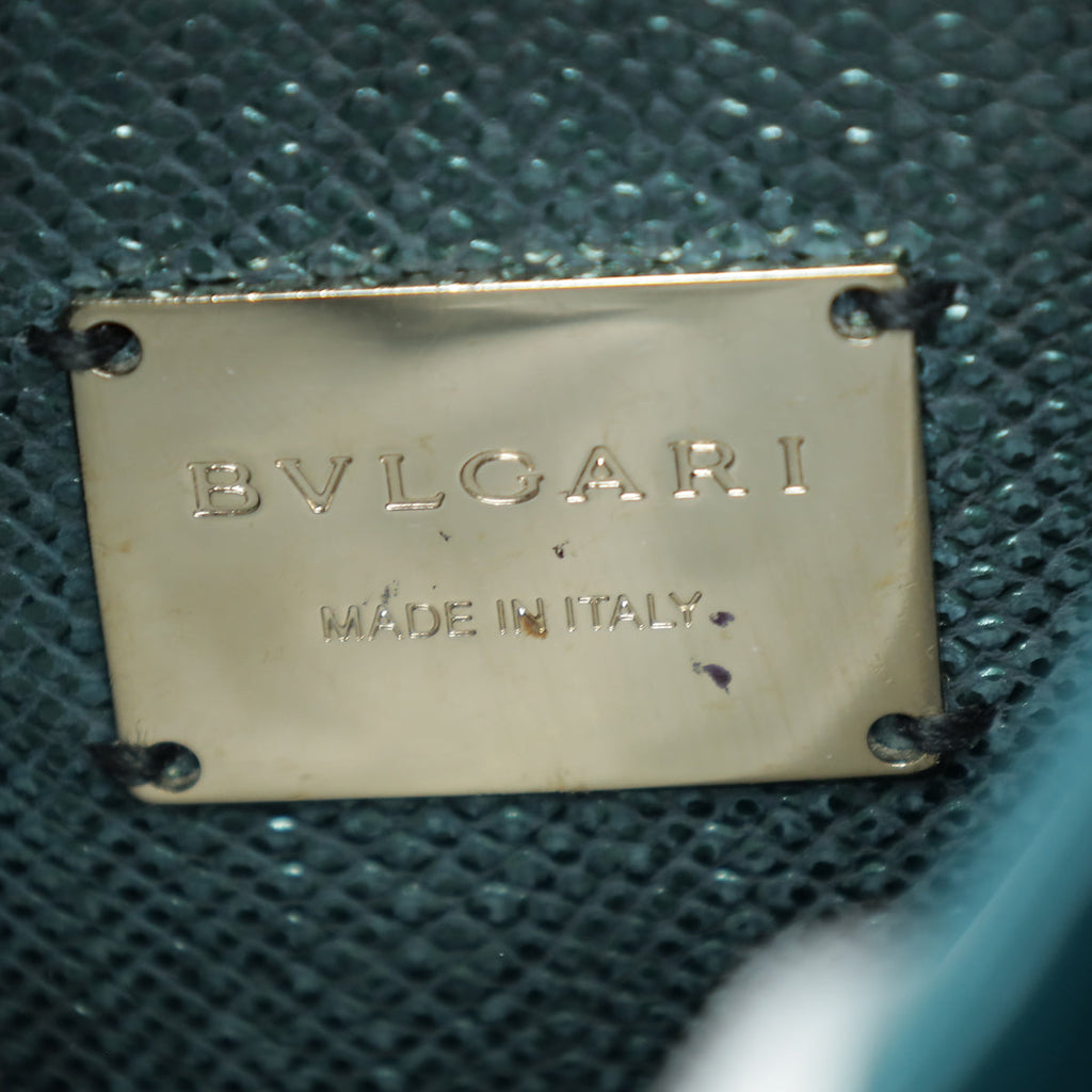 Bvlgari Green Karung Skin Serpenti Forever Top Handle Bag