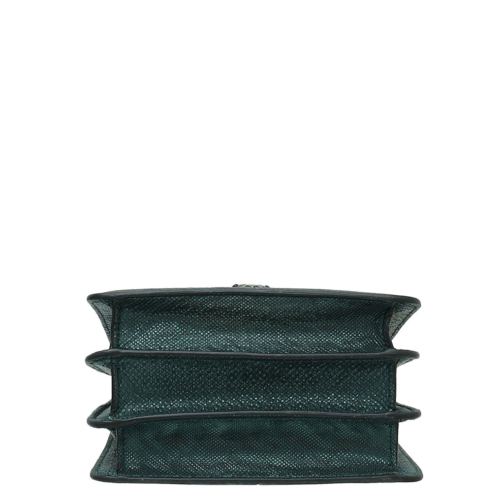Bvlgari Green Karung Skin Serpenti Forever Top Handle Bag
