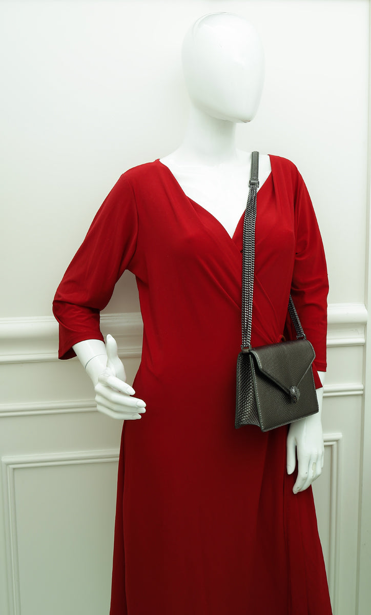 Bvlgari Metallic Grey Karung Serpenti Forever Multichain Shoulder Bag