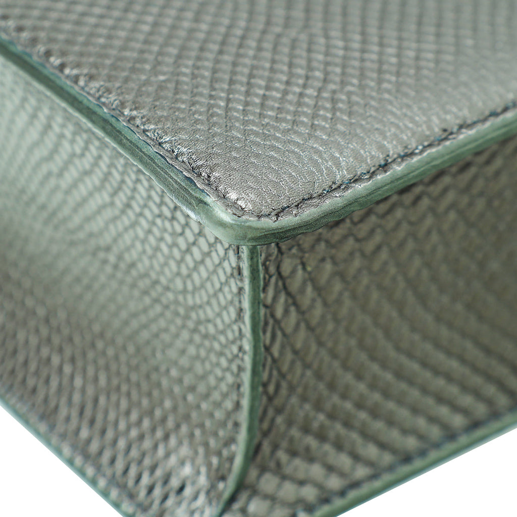 Bvlgari Metallic Grey Karung Serpenti Forever Multichain Shoulder Bag
