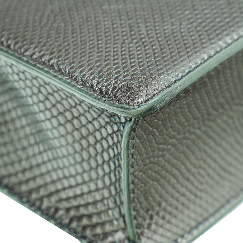 Bvlgari Metallic Grey Karung Serpenti Forever Multichain Shoulder Bag