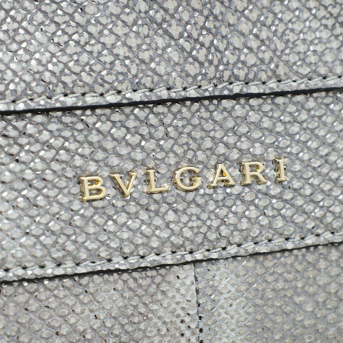 Bvlgari Serpenti Metallic Grey Karung Forever Medium Shoulder Bag