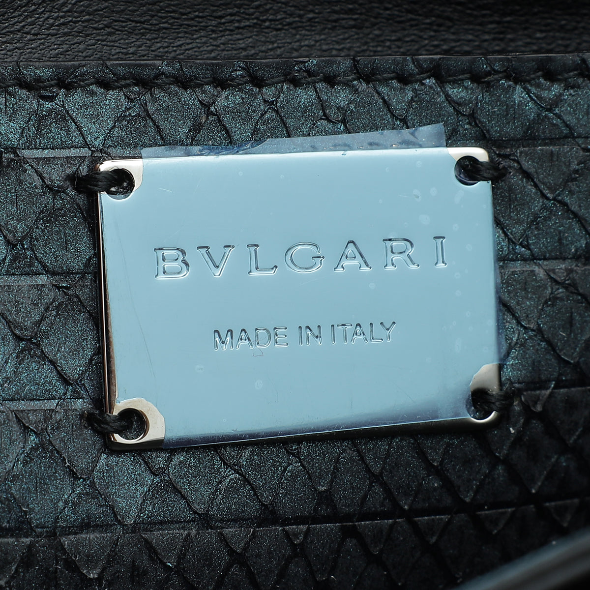 Bvlgari Metallic Teal Python Serpenti Forever Tassel Clutch