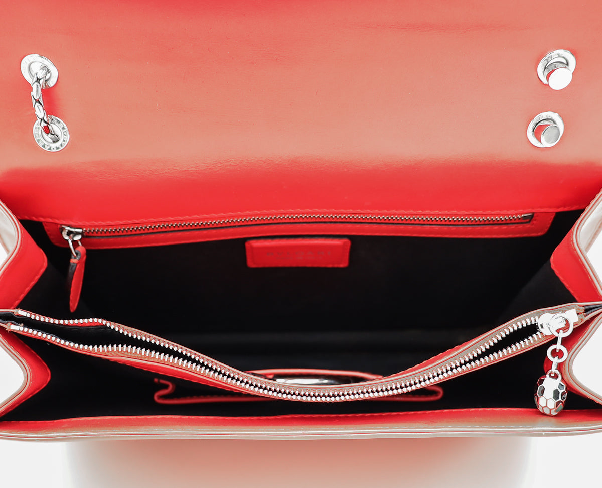 Bvlgari Red Serpenti Forever Large Shoulder Bag