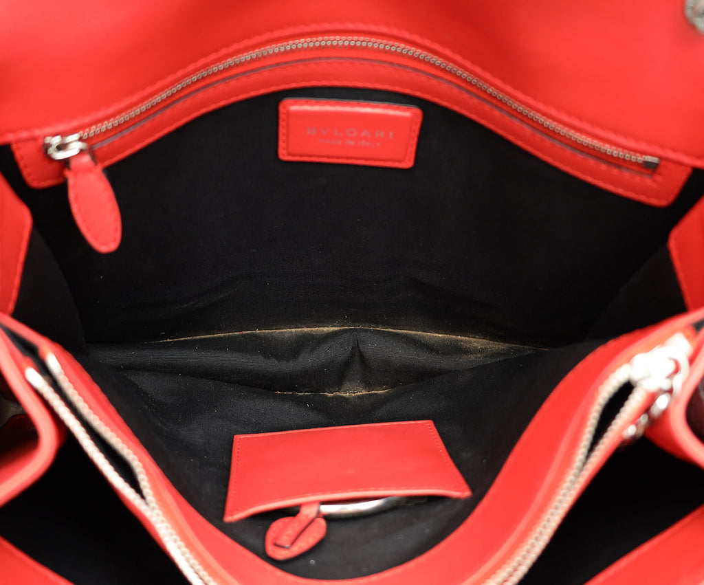 Bvlgari Red Serpenti Forever Large Shoulder Bag