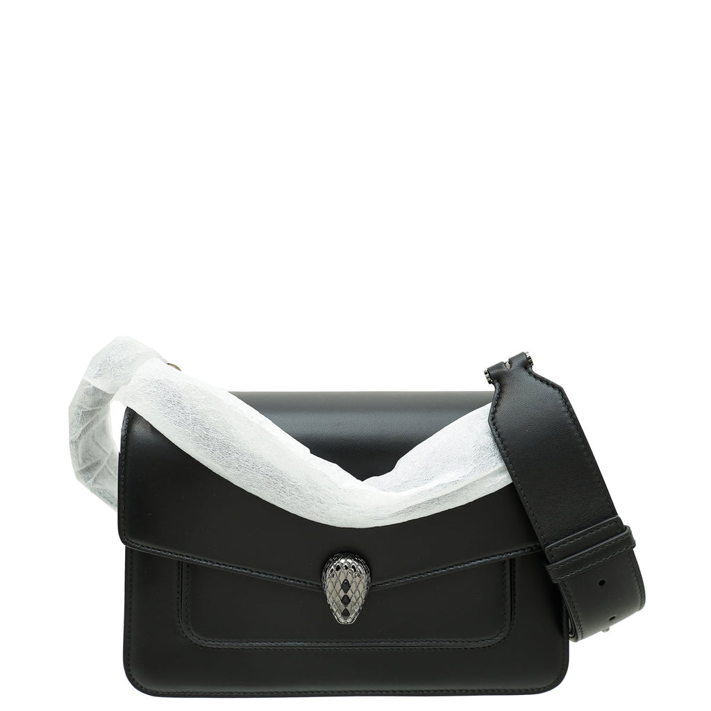 Bvlgari Black Serpenti Forever Maxi Chain Crossbody Bag