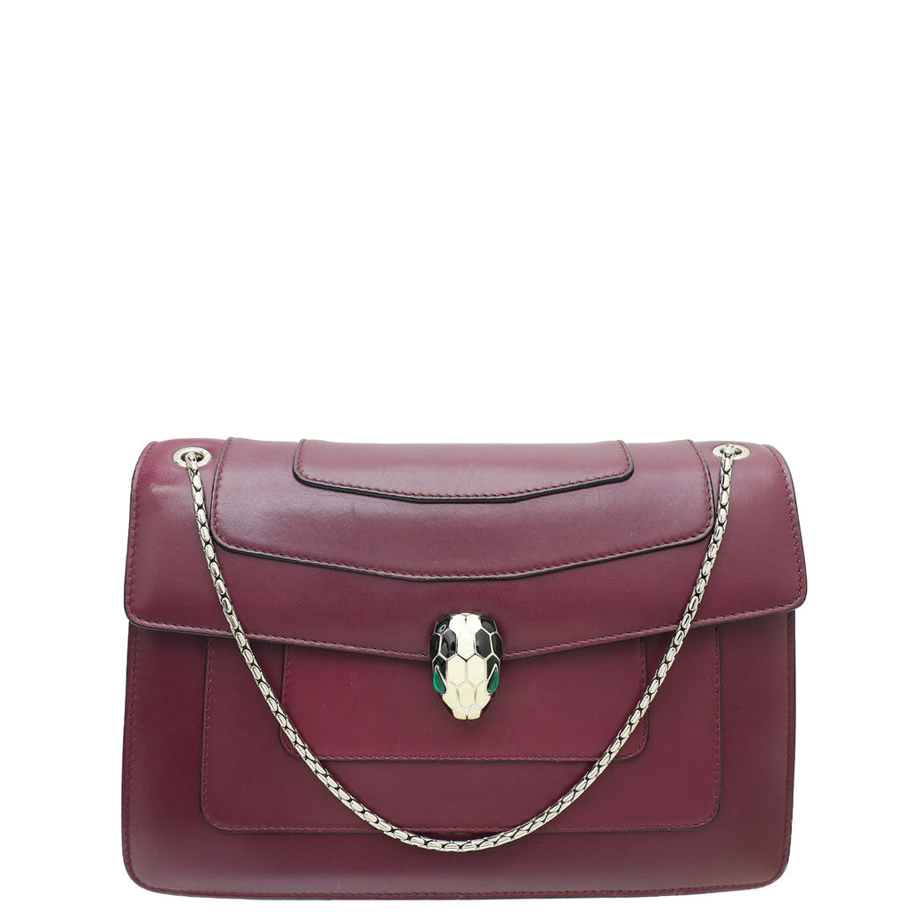 Bvlgari Violet Serpenti Forever Flap Medium Shoulder Bag