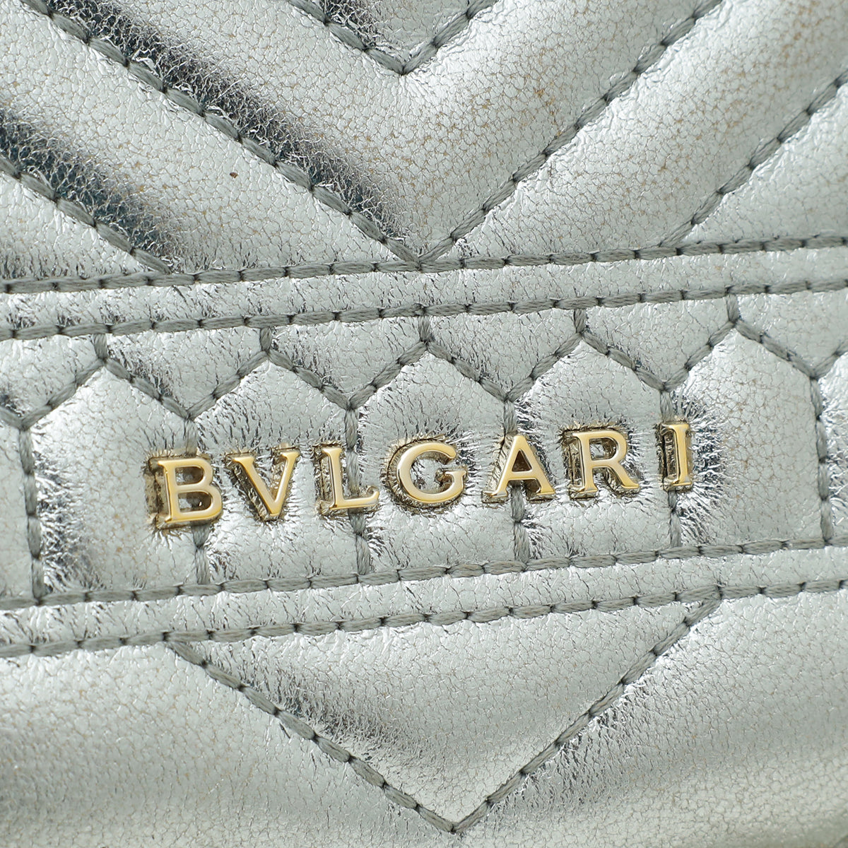 Bvlgari Metallic Silver Serpenti Forever Quilted Scaglie Flap Bag