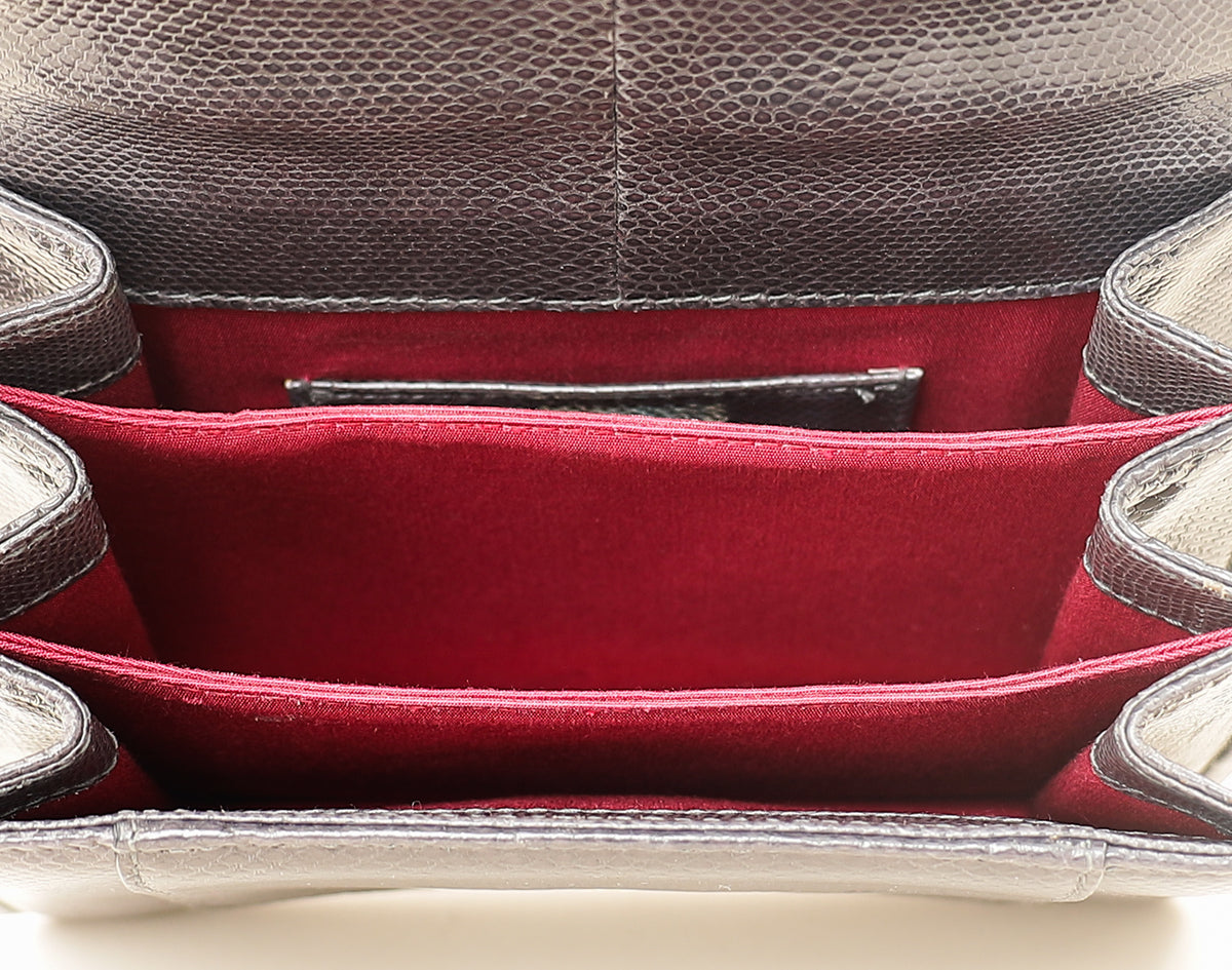 Bvlgari Grey Serpenti Forever Karung Top Handle Bag
