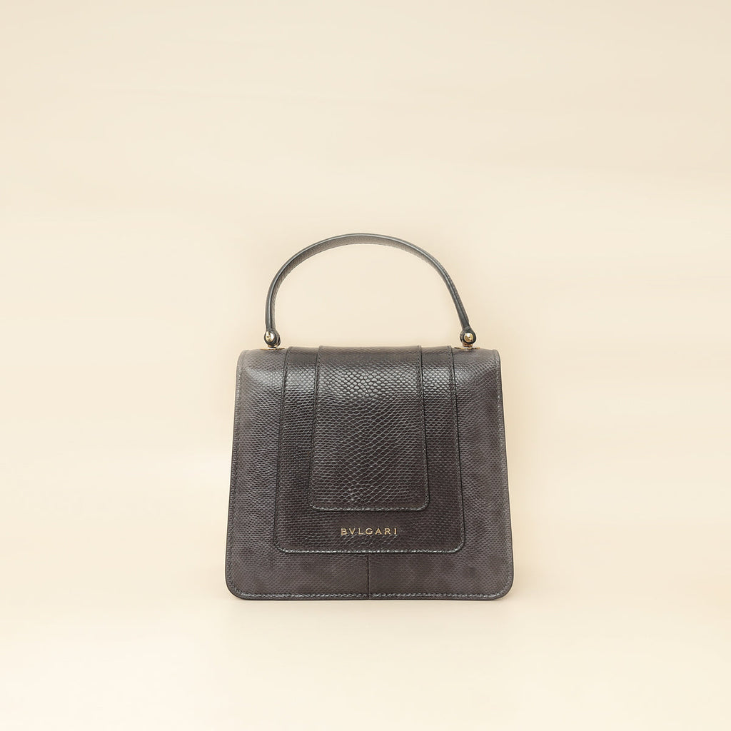 Bvlgari Grey Serpenti Forever Karung Top Handle Bag