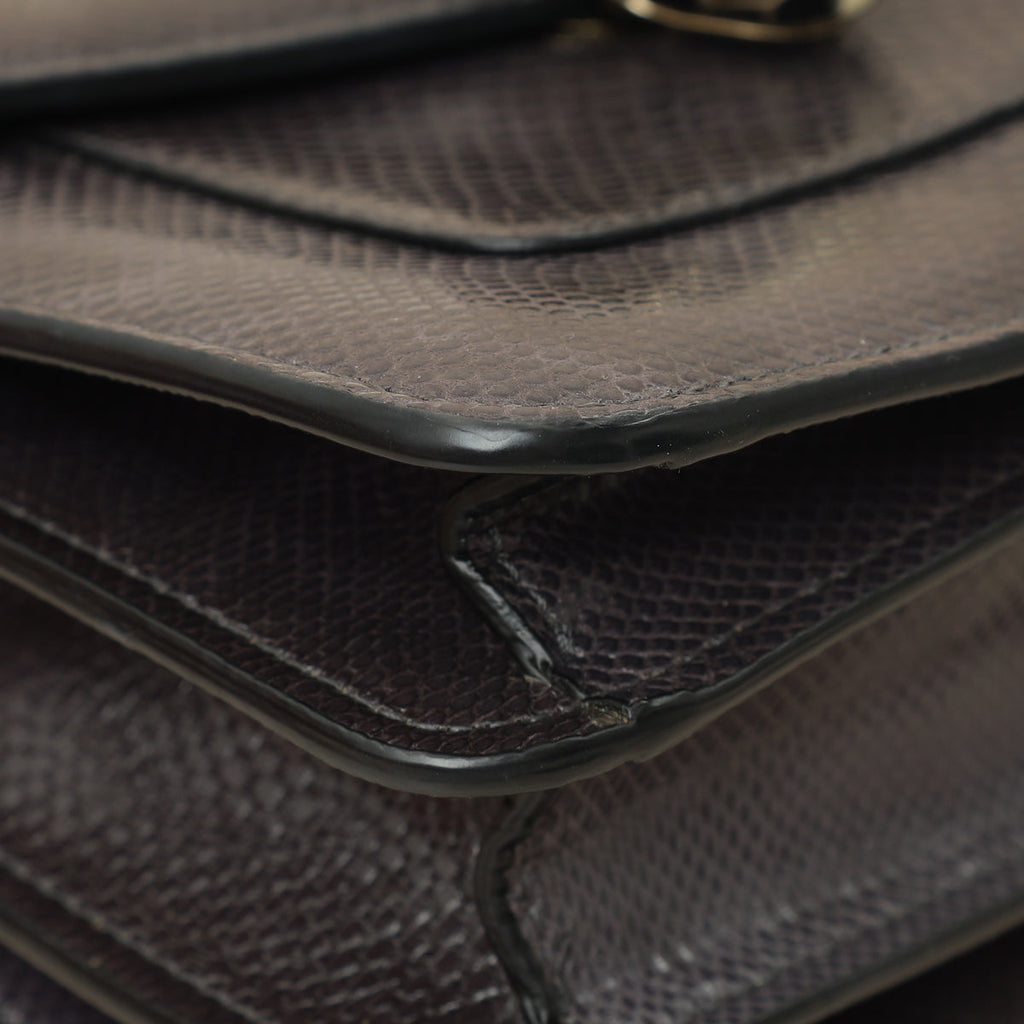 Bvlgari Grey Serpenti Forever Karung Top Handle Bag