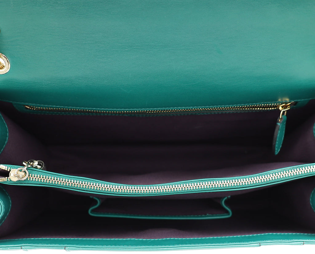 Bvlgari Green Serpenti Forever Large Flap Bag