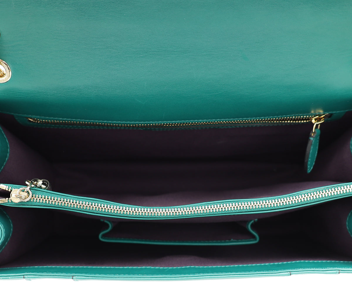 Bvlgari Green Serpenti Forever Large Flap Bag