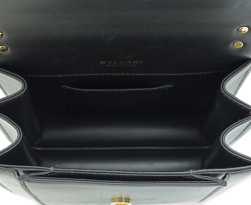 Bvlgari Black Serpenti Forever Chain Top Handle Flap Small Bag