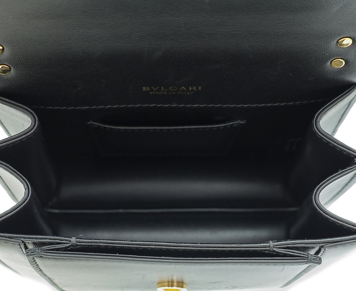 Bvlgari Black Serpenti Forever Chain Top Handle Flap Small Bag
