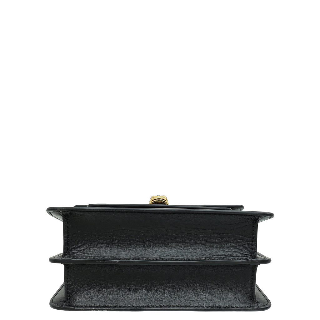 Bvlgari Black Serpenti Forever Chain Top Handle Flap Small Bag