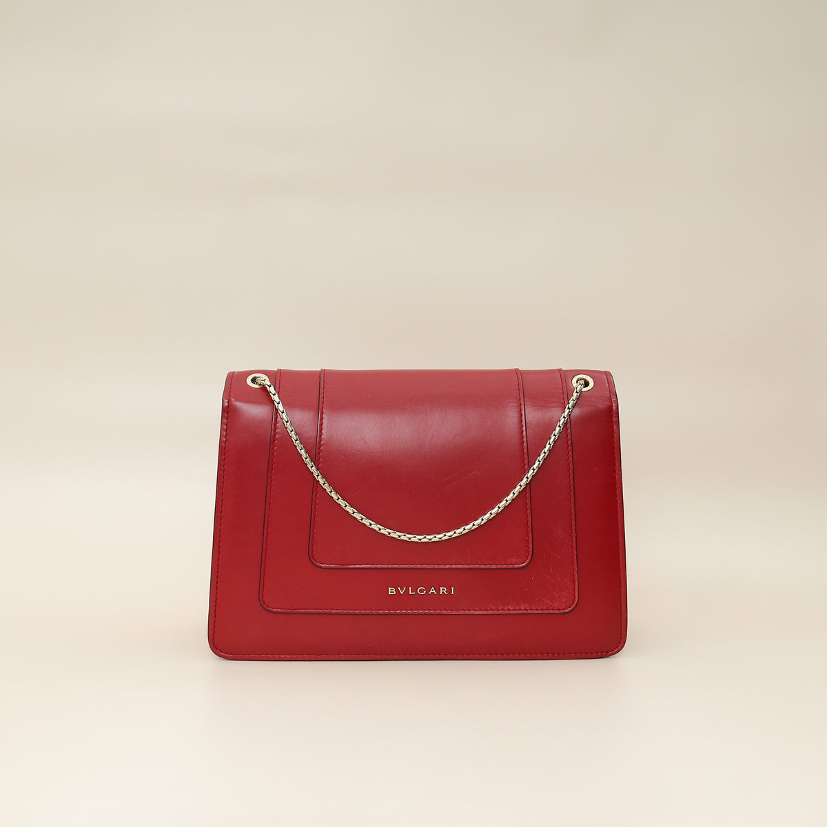 Bvlgari Dark Red Serpenti Forever Flap Shoulder Bag