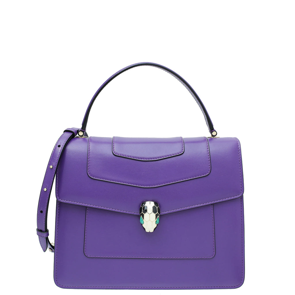 Bvlgari Violet Serpenti Forever Top Handle Bag