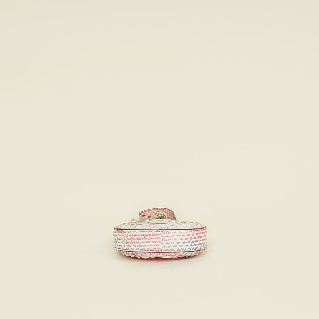Bvlgari Pink Multicolor Serpenti Ellipse Python Micro Chain Shoulder Crossbody Bag