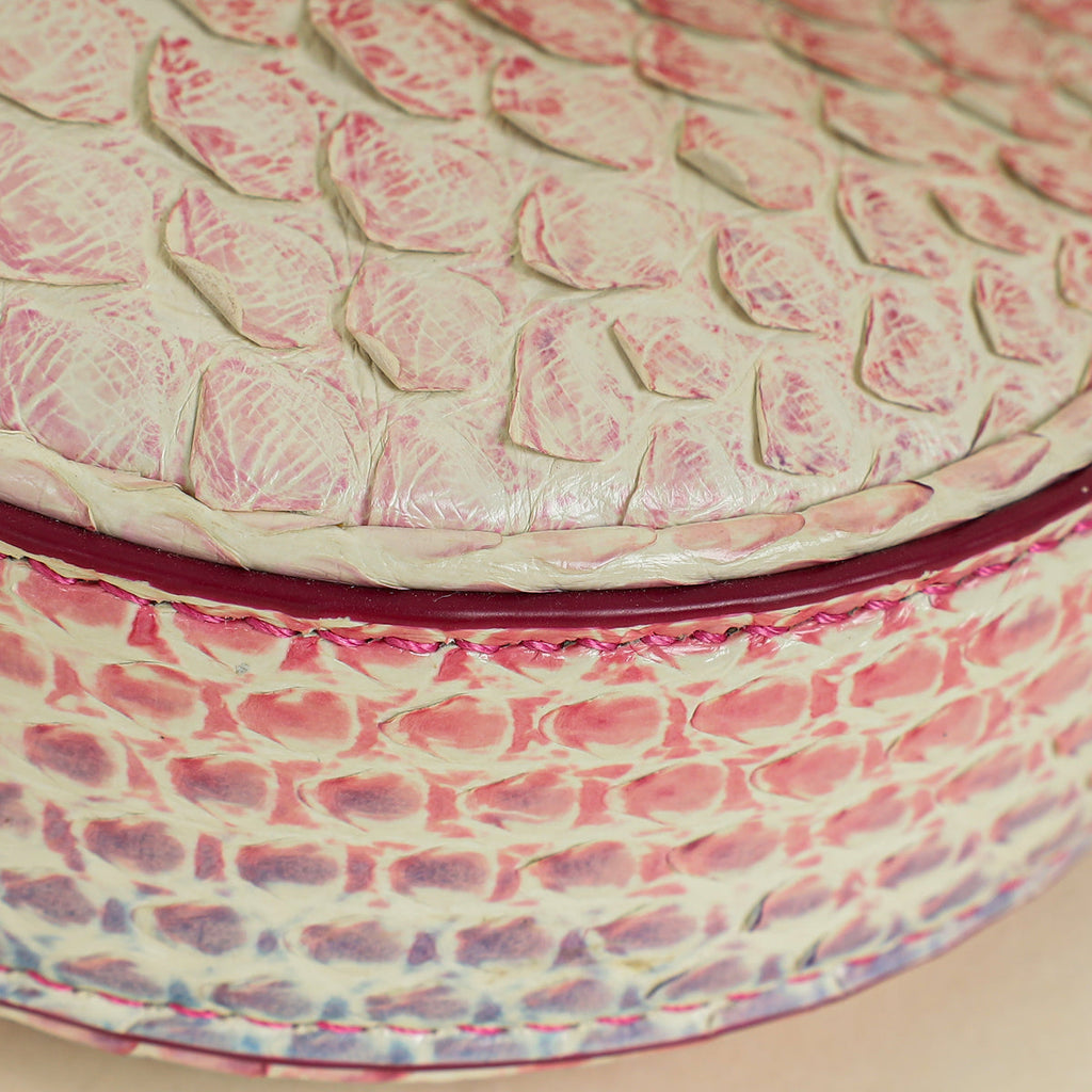 Bvlgari Pink Multicolor Serpenti Ellipse Python Micro Chain Shoulder Crossbody Bag