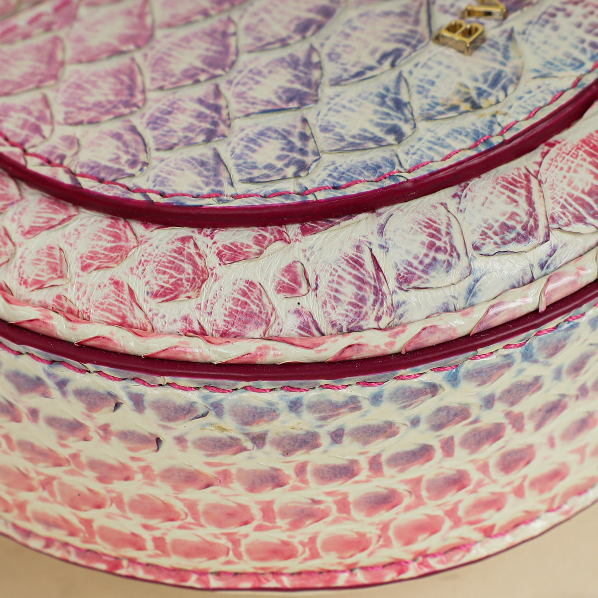 Bvlgari Pink Multicolor Serpenti Ellipse Python Micro Chain Shoulder Crossbody Bag