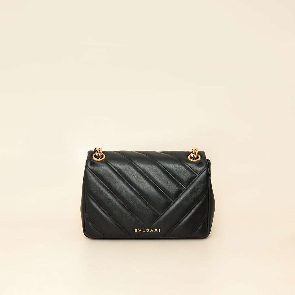 Bvlgari Black Serpenti Cabochon Small Shoulder Bag