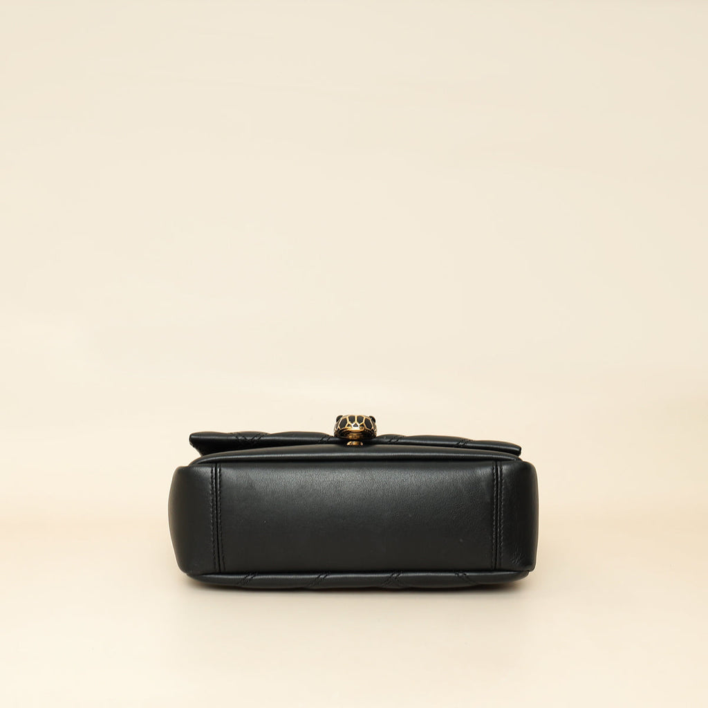 Bvlgari Black Serpenti Cabochon Small Shoulder Bag