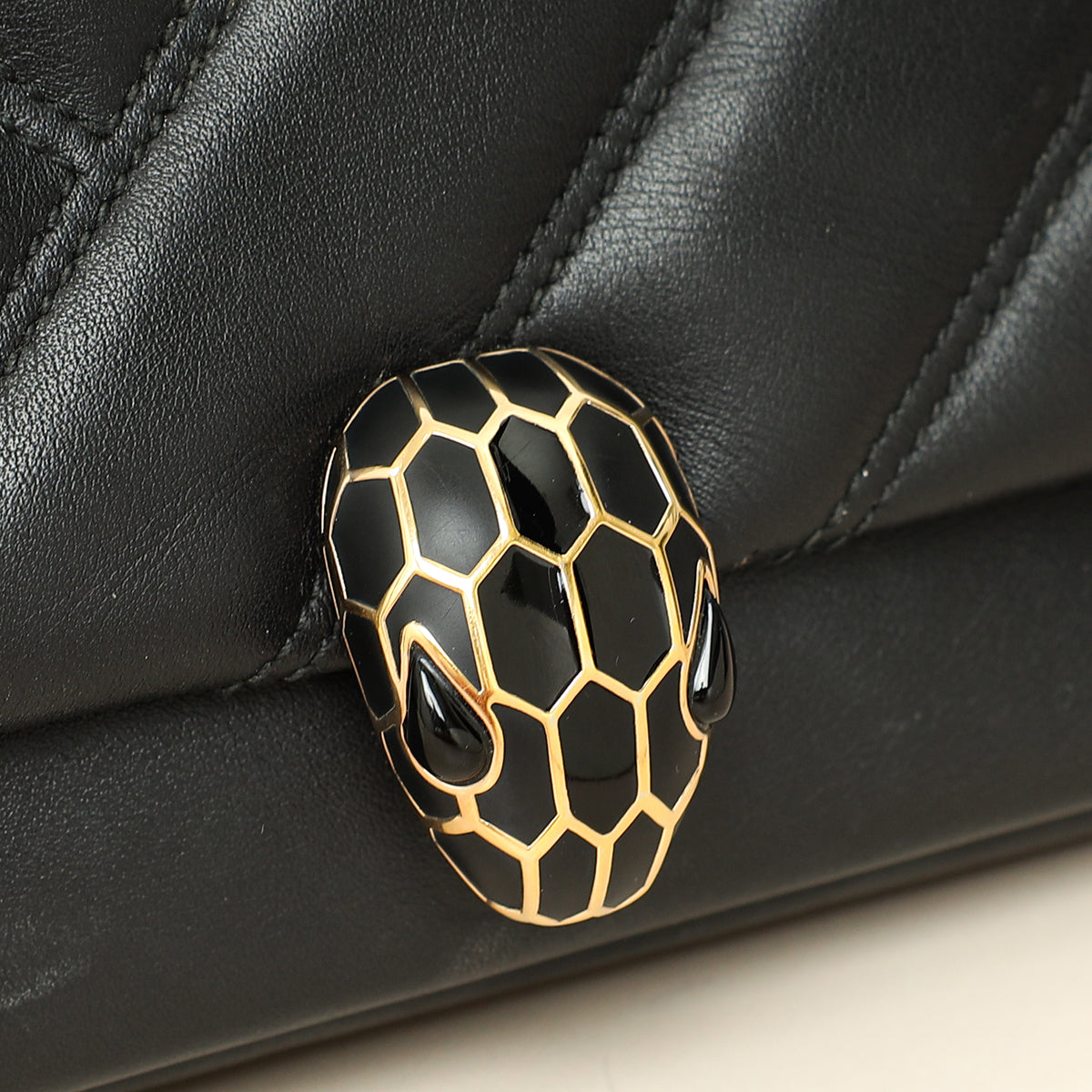 Bvlgari Black Serpenti Cabochon Small Shoulder Bag