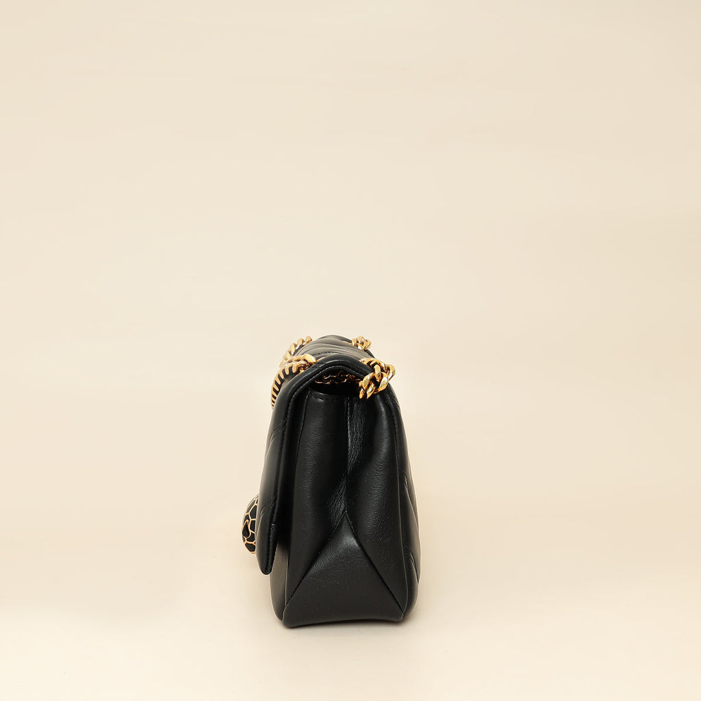 Bvlgari Black Serpenti Cabochon Small Shoulder Bag