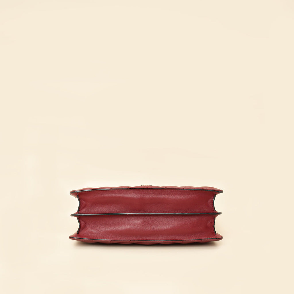 Bvlgari Burgundy Serpenti Forever Quilted Scaglie Flap Medium Bag