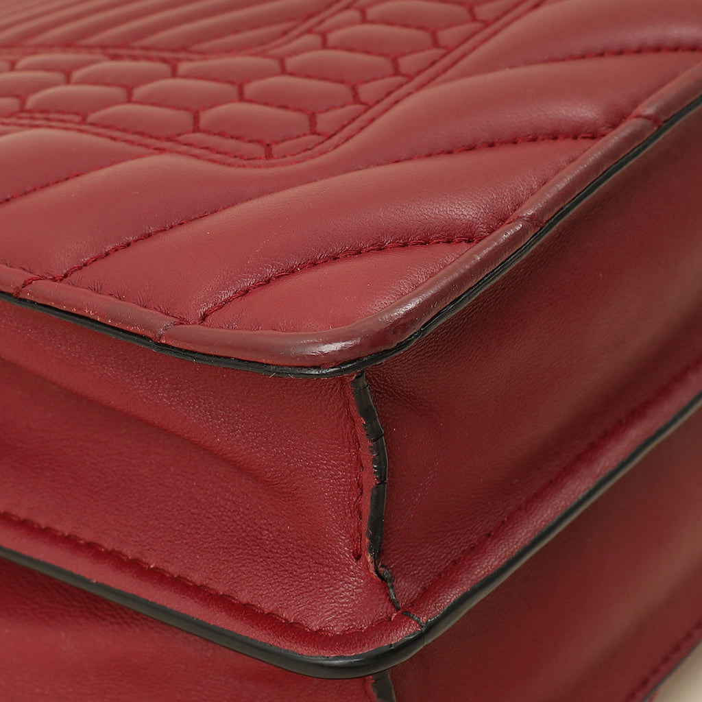 Bvlgari Burgundy Serpenti Forever Quilted Scaglie Flap Medium Bag