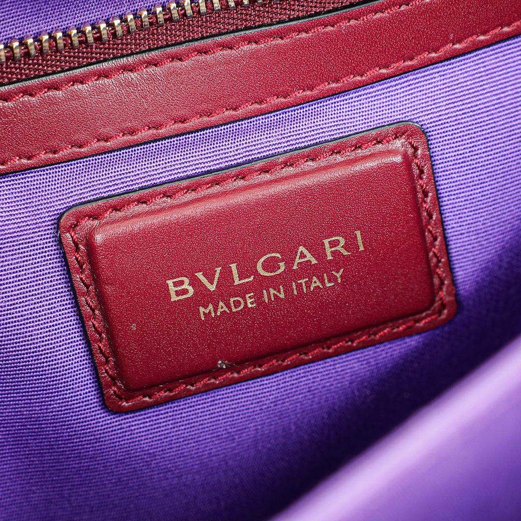 Bvlgari Burgundy Serpenti Forever Top Handle Bag