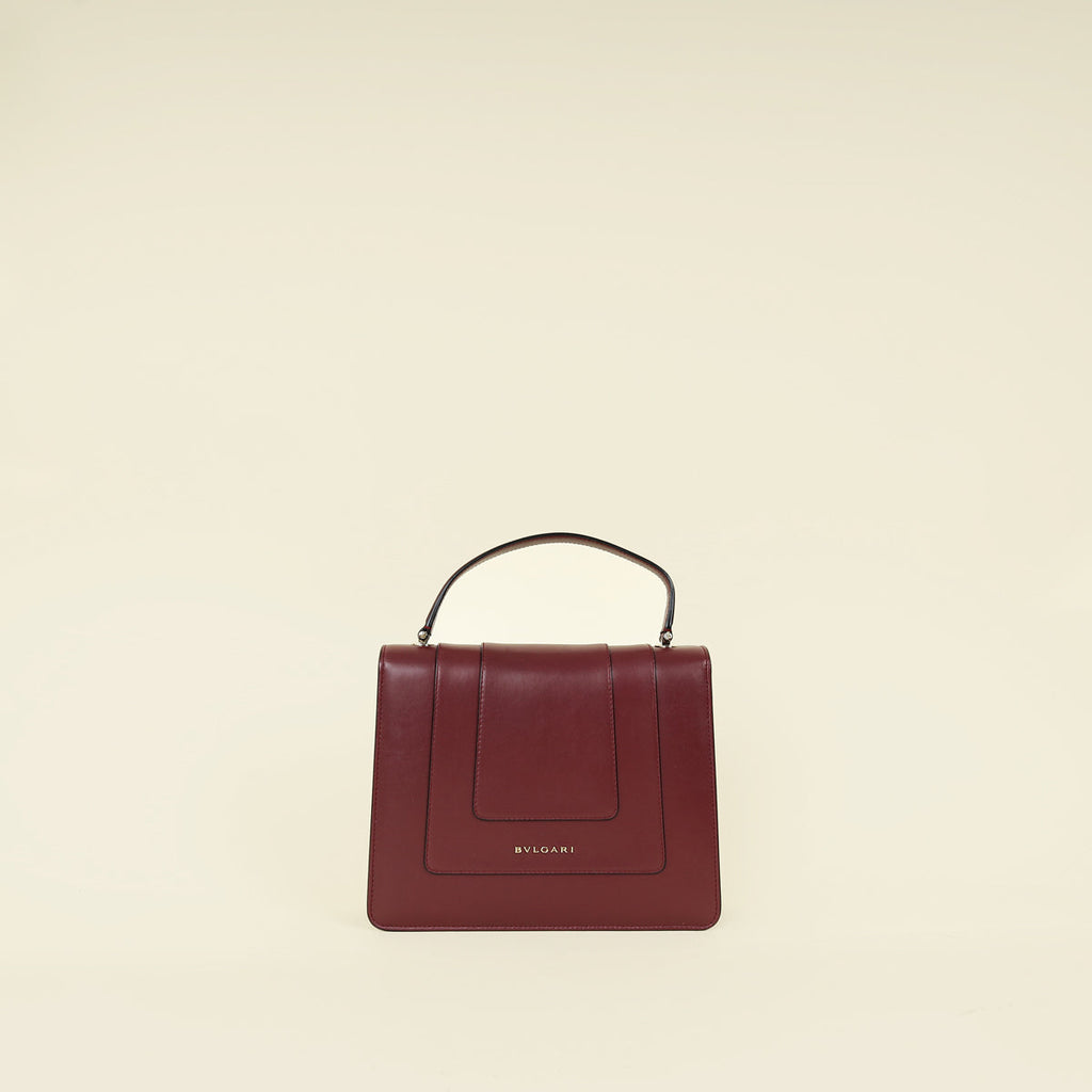 Bvlgari Burgundy Serpenti Forever Top Handle Bag