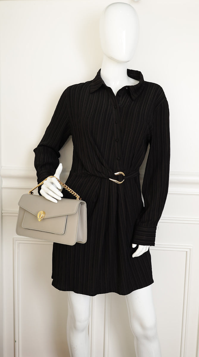 Bvlgari Grey Serpenti East-west Maxi Chain Shoulder Bag